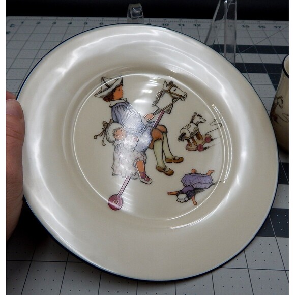 Lenox Special Children's Plate & Cup Set Silver Edge Porcelain Hobby Horse USA - Picture 6 of 8